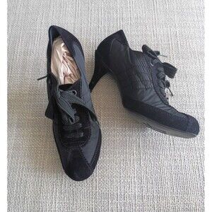 Pedro Garcia Lady Stack Rizzo Heels Size EU 41 Black Suede Lace-Up Booties 16902